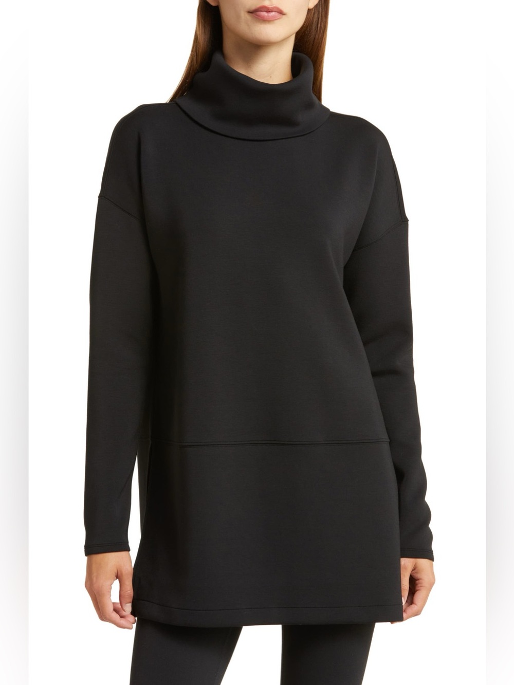 Spanx AirEssentials Turtleneck Tunic - Very Dark Green Size Large Modal Blend